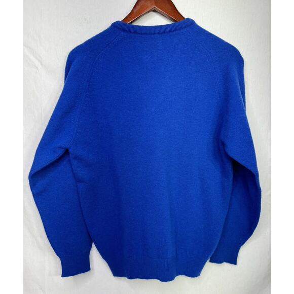 Lyle & Scott Old Course St. Andrews Blue 100% Wool V Neck Pullover Sweater Golf - Picture 4 of 5